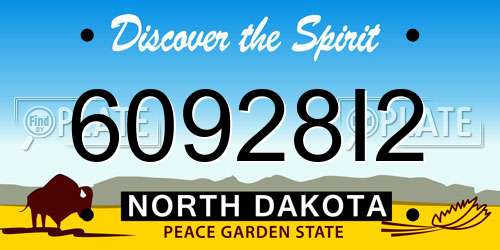 60928I2 North Dakota License Plate