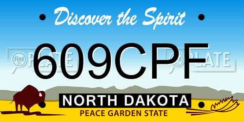 609CPF North Dakota License Plate