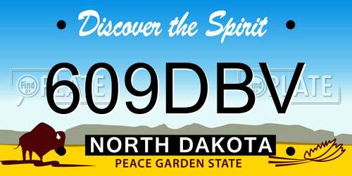 609DBV North Dakota License Plate