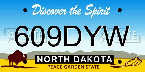 609DYW North Dakota License Plate
