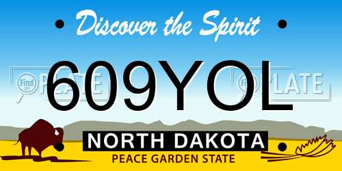 609YOL North Dakota License Plate