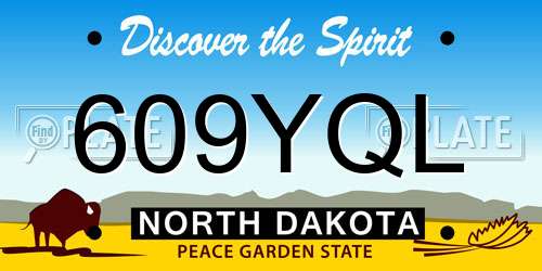 609YQL North Dakota License Plate