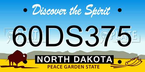 60DS375 North Dakota License Plate