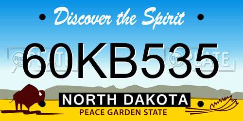 60KB535 North Dakota License Plate