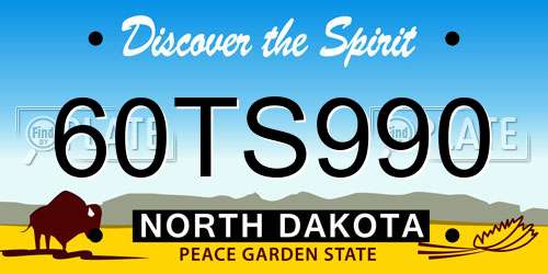 60TS990 North Dakota License Plate