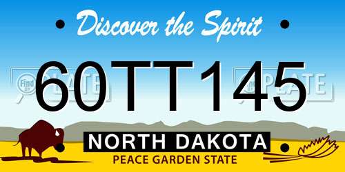 60TT145 North Dakota License Plate