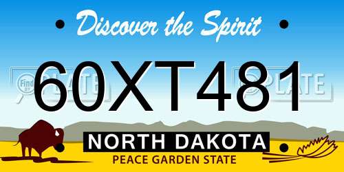 60XT481 North Dakota License Plate