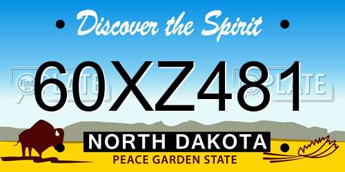 60XZ481 North Dakota License Plate