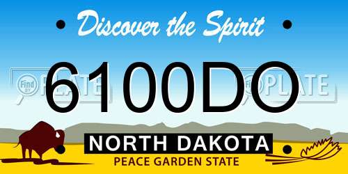 6100DO North Dakota License Plate