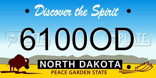 6100OD North Dakota License Plate