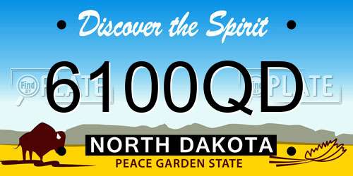 6100QD North Dakota License Plate
