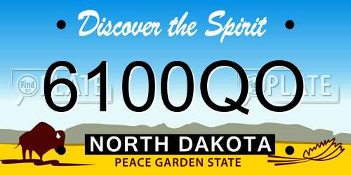 6100QO North Dakota License Plate