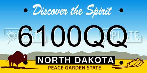 6100QQ North Dakota License Plate