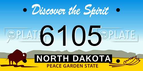 6105 North Dakota License Plate