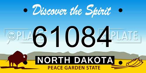 61084 North Dakota License Plate