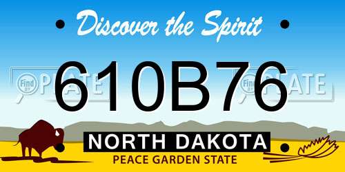 610B76 North Dakota License Plate