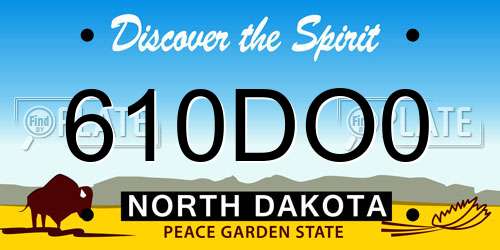 610DO0 North Dakota License Plate