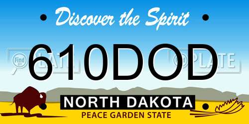 610DOD North Dakota License Plate