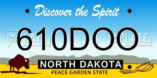 610DOO North Dakota License Plate