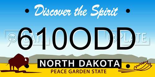 610ODD North Dakota License Plate