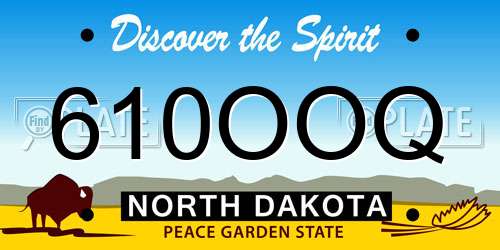 610OOQ North Dakota License Plate