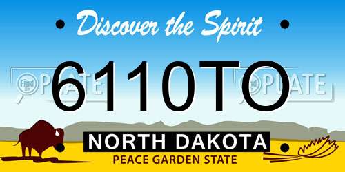 6110TO North Dakota License Plate