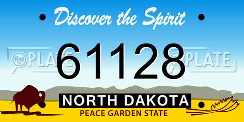 61128 North Dakota License Plate