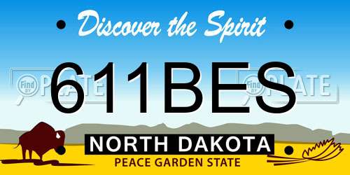 611BES North Dakota License Plate