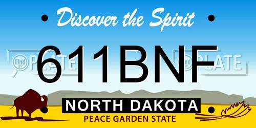 611BNF North Dakota License Plate