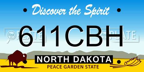 611CBH North Dakota License Plate