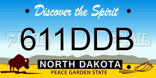 611DDB North Dakota License Plate