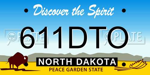 611DTO North Dakota License Plate
