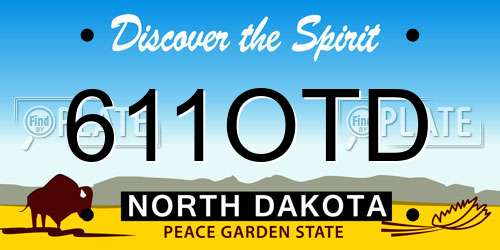611OTD North Dakota License Plate