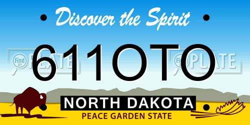 611OTO North Dakota License Plate