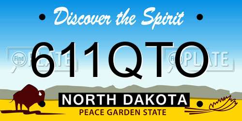 611QTO North Dakota License Plate