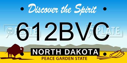 612BVC North Dakota License Plate