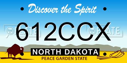 612CCX North Dakota License Plate