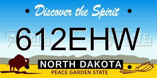 612EHW North Dakota License Plate
