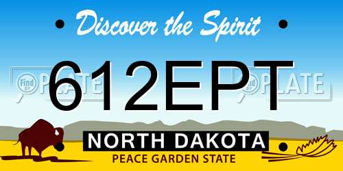 612EPT North Dakota License Plate