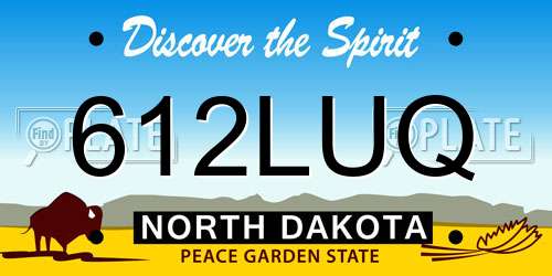 612LUQ North Dakota License Plate