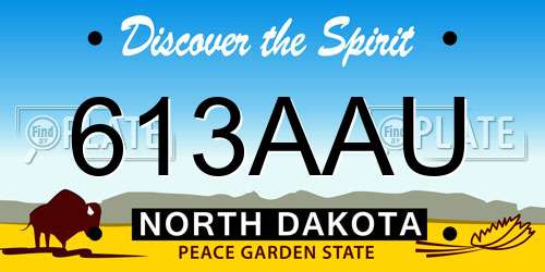 613AAU North Dakota License Plate