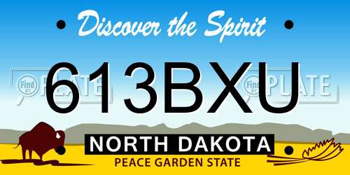 613BXU North Dakota License Plate