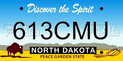 613CMU North Dakota License Plate