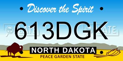 613DGK North Dakota License Plate