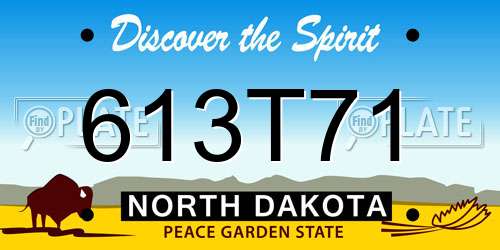 613T71 North Dakota License Plate