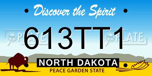 613TT1 North Dakota License Plate
