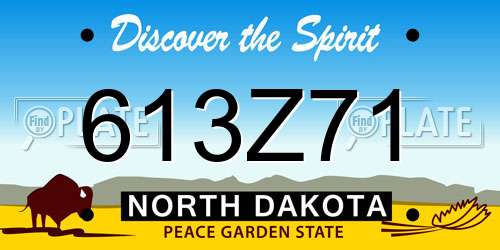 613Z71 North Dakota License Plate