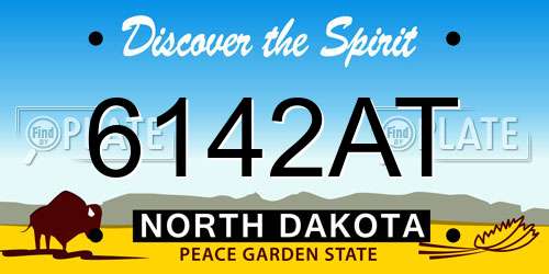 6142AT North Dakota License Plate