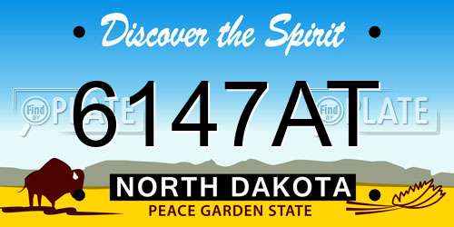 6147AT North Dakota License Plate