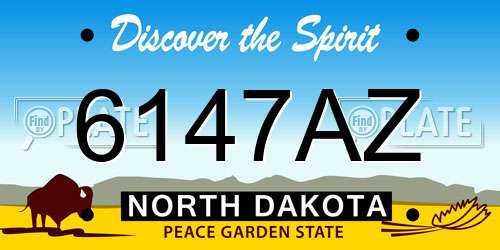 6147AZ North Dakota License Plate